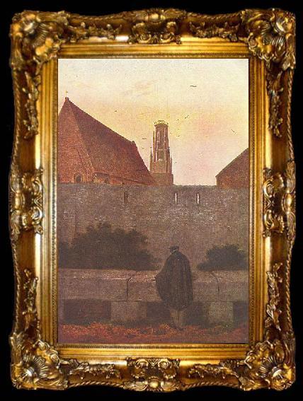framed  Caspar David Friedrich By the townwall, ta009-2